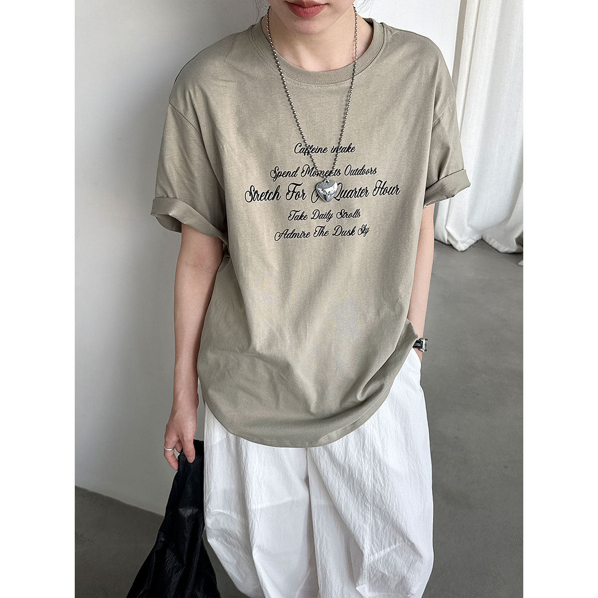 Minimalist Letter Print T-shirt for Women
