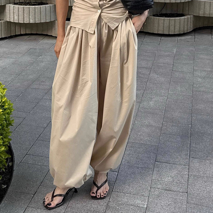 Loose-fitting Pure cotton Lantern Pants