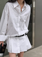 Polo Collar Slim Shirt Dress