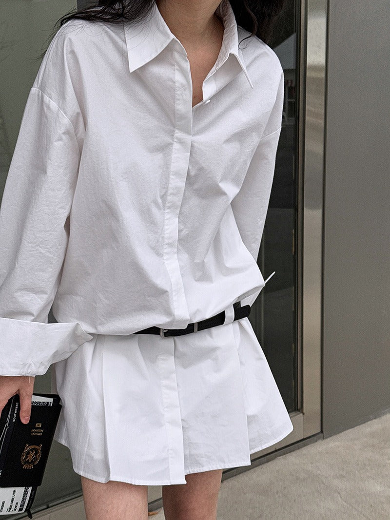 Polo Collar Slim Shirt Dress