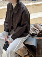 Retro PU Leather High-end Motorcycle Jacket