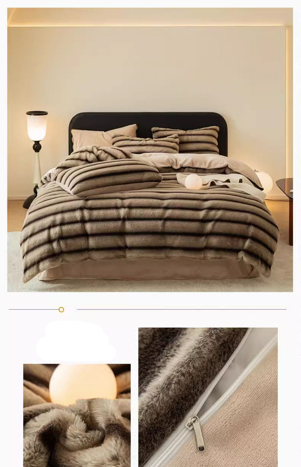 Rabbit Plush Winter Thick Quilt Cover Bedding Sheet 4-pieces set