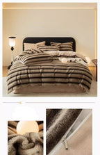 Rabbit Plush Winter Thick Quilt Cover Bedding Sheet 4-pieces set