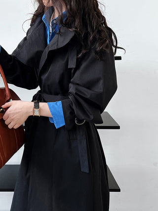 British Minimalist Knee-length Trench Coat by painevida