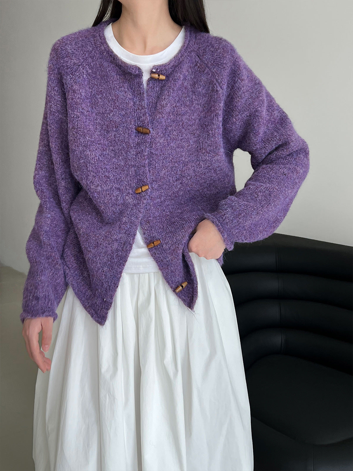 Horn Button Knitted cardigan