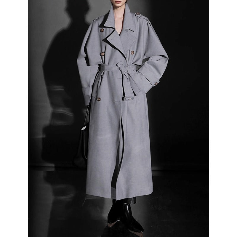 Old British Double-breasted Mid-length Trench Coat