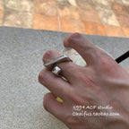 Interlocking Open Ring | Adjustable Silver Statement Ring