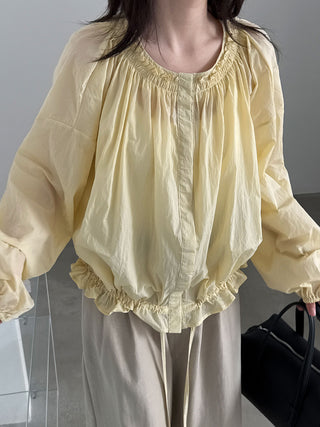 French Gathered Ruffle Blouse - PAINEVIDA