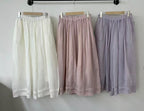 Double-layered Ramie Embroidered Straight-leg Cropped Trousers