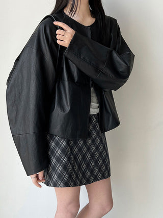 Loose Cool Casual Flight Leather Jacket - Vintage Style by painevida