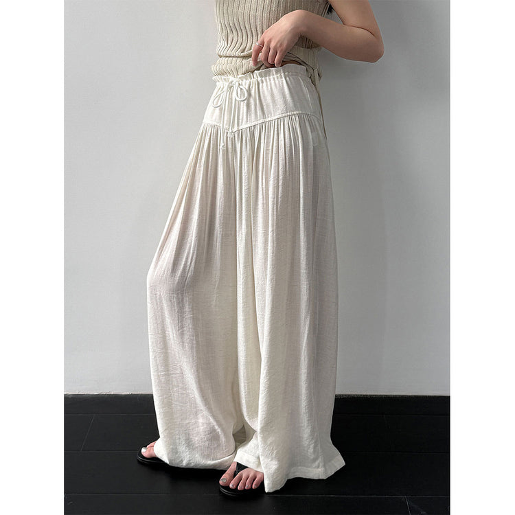 Relaxed Wide-Leg Drawstring Pants - PAINEVIDA