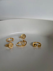 Metal Portrait Embossed Vintage Ring