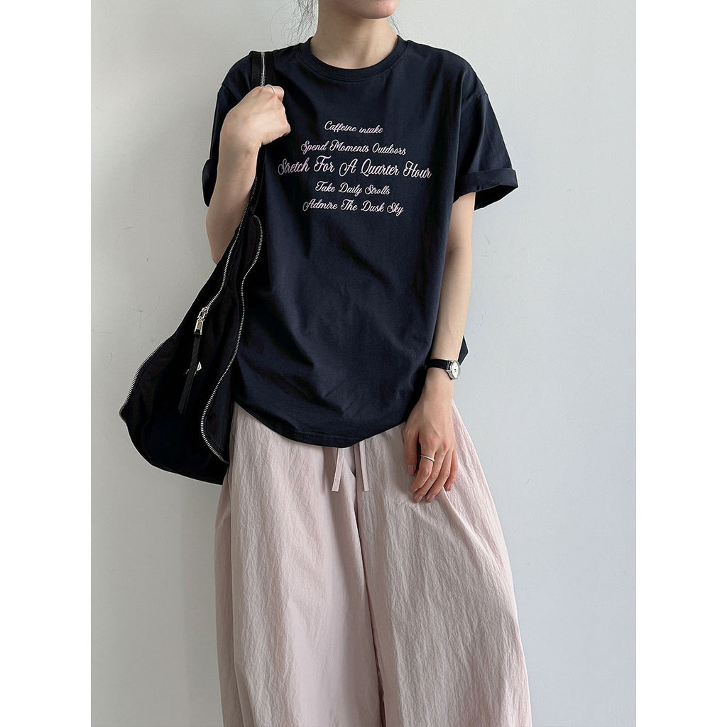 Minimalist Letter Print T-shirt for Women