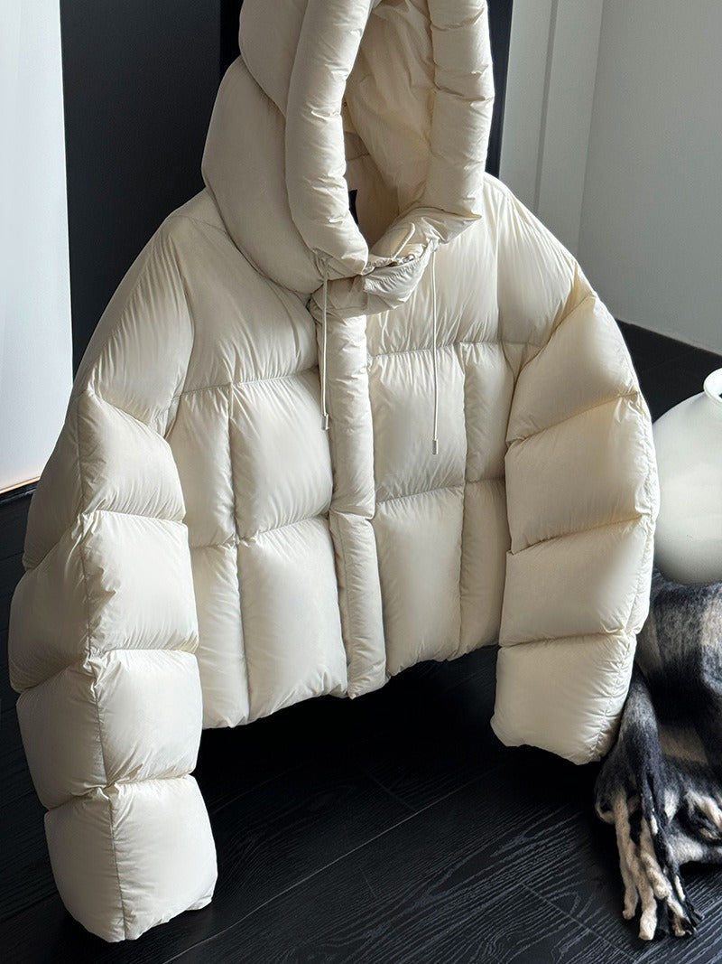 Ultra-fluffy Hooded Puffer down Jacket