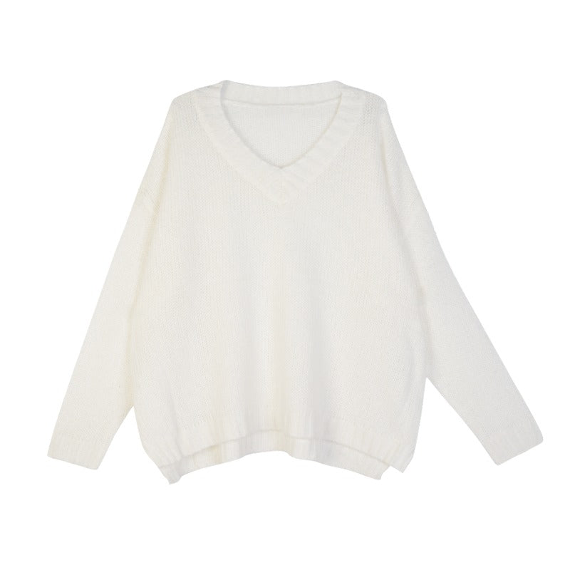 Mohair Loose Thin Hollowed Knit Sweater - PAINEVIDA