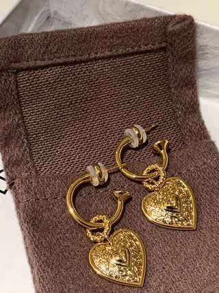 French Retro Heart Earrings