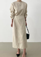 Unique Lace-up 2-pieces Long Dress