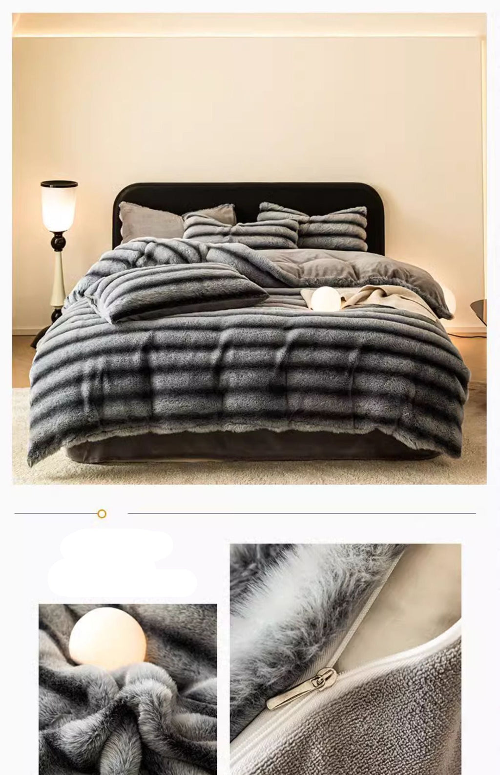 Rabbit Plush Winter Thick Quilt Cover Bedding Sheet 4-pieces set