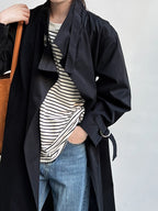 British Minimalist Knee-length Trench Coat
