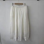 Double-layered Ramie Embroidered Straight-leg Cropped Trousers