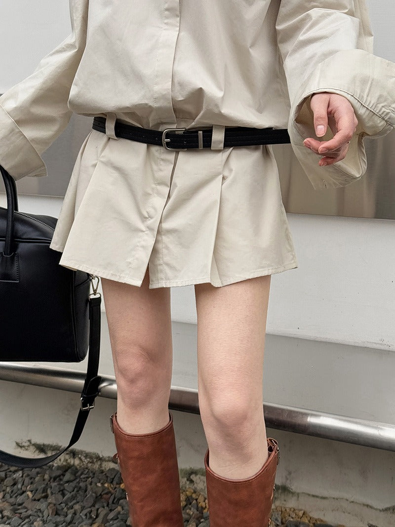 Polo Collar Slim Shirt Dress