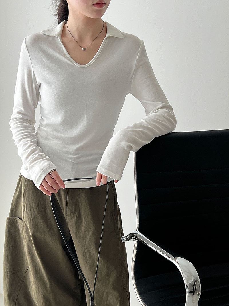 Simple Fit V-neck Basic Shirt