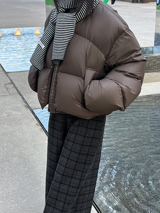 Fluffy White Duck Down Puffer Jacket - Premium Insulation by painevida