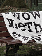 Black and White Letters Casual Coral Flannel Blanket