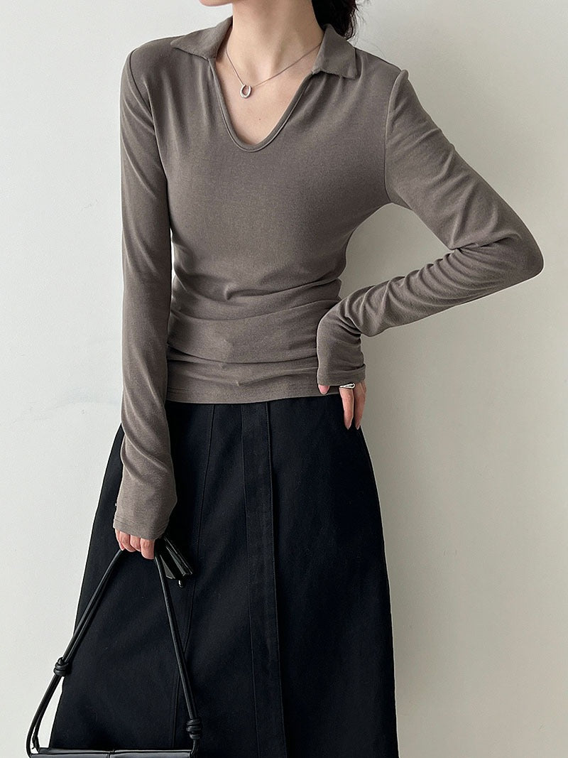 Simple Fit V-neck Basic Shirt