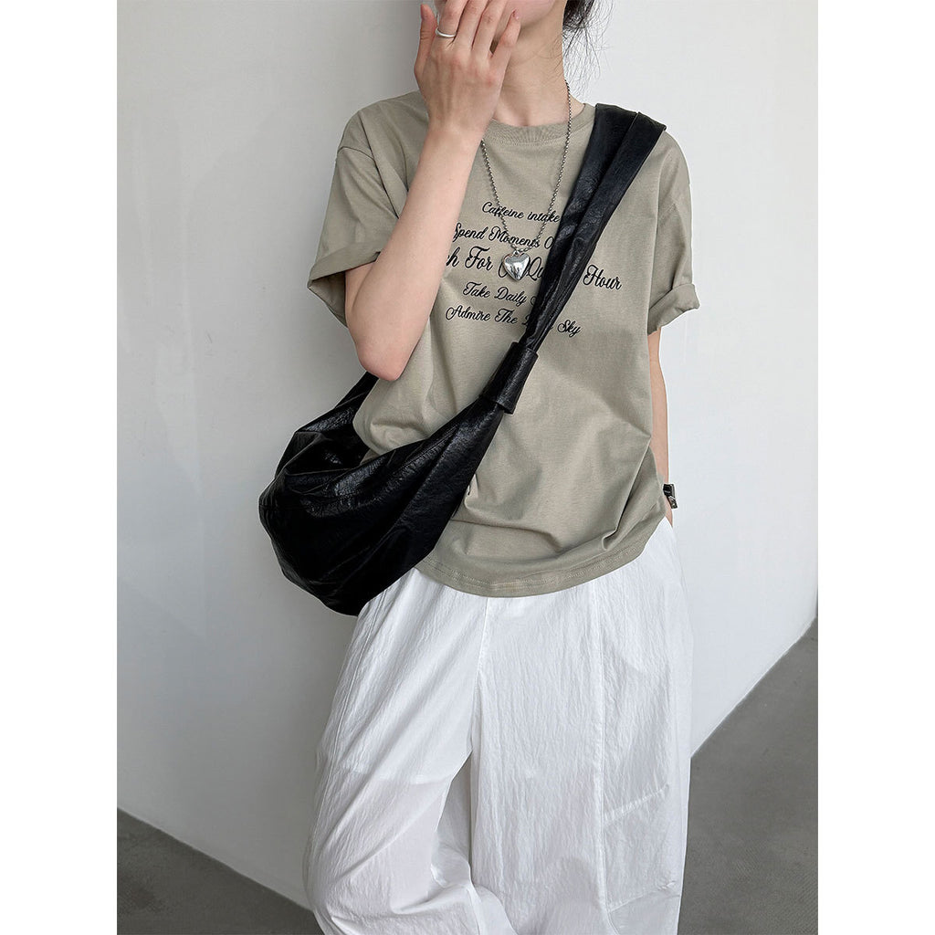 Minimalist Letter Print T-shirt for Women