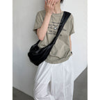 Minimalist Letter Print T-shirt for Women
