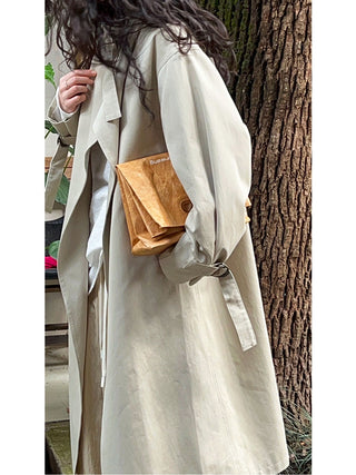 British Minimalist Knee-length Trench Coat by painevida