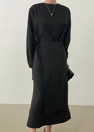 Unique Lace-up 2-pieces Long Dress by painevida