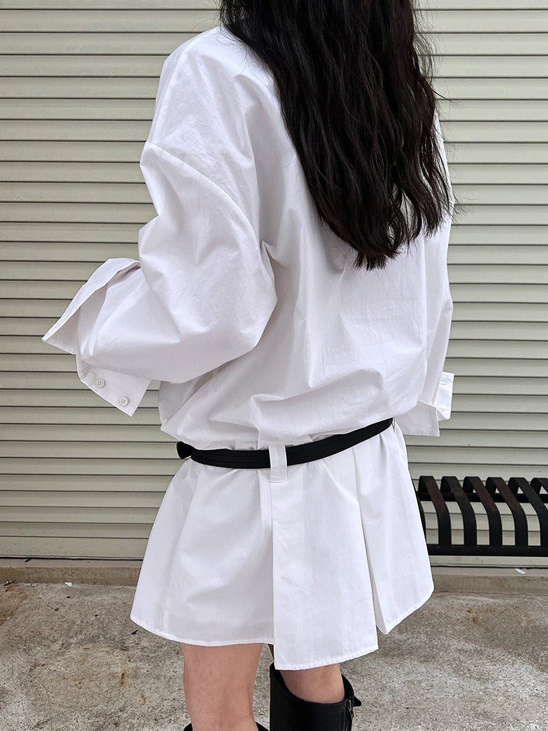 Polo Collar Slim Shirt Dress