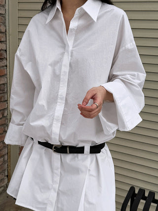 Polo Collar Slim Shirt Dress by painevida