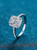 Square Moissanite Silver Diamond Ring by painevida