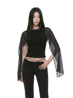 Sexy Off Shoulder Mesh Cape Cami for Women | Summer Slim Fit Top
