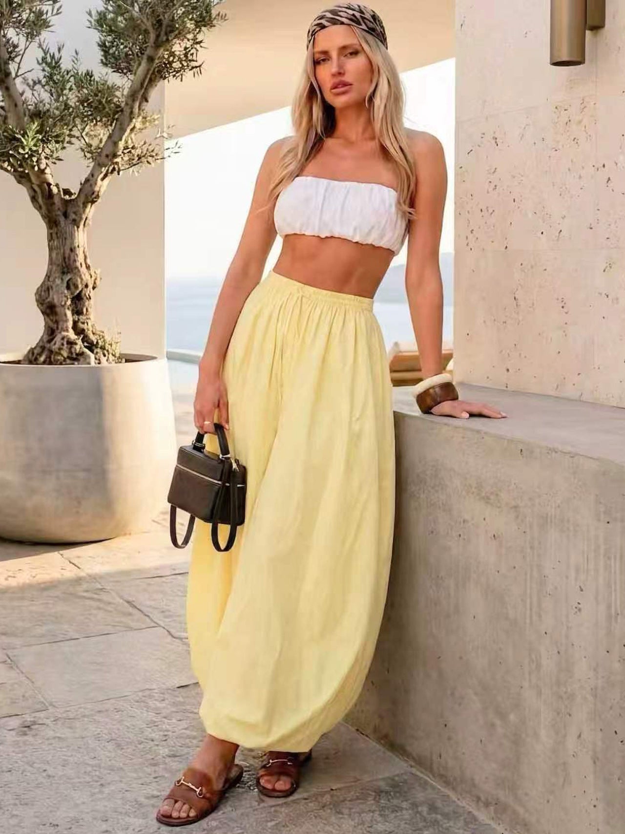 Loose-fitting Pure cotton Lantern Pants