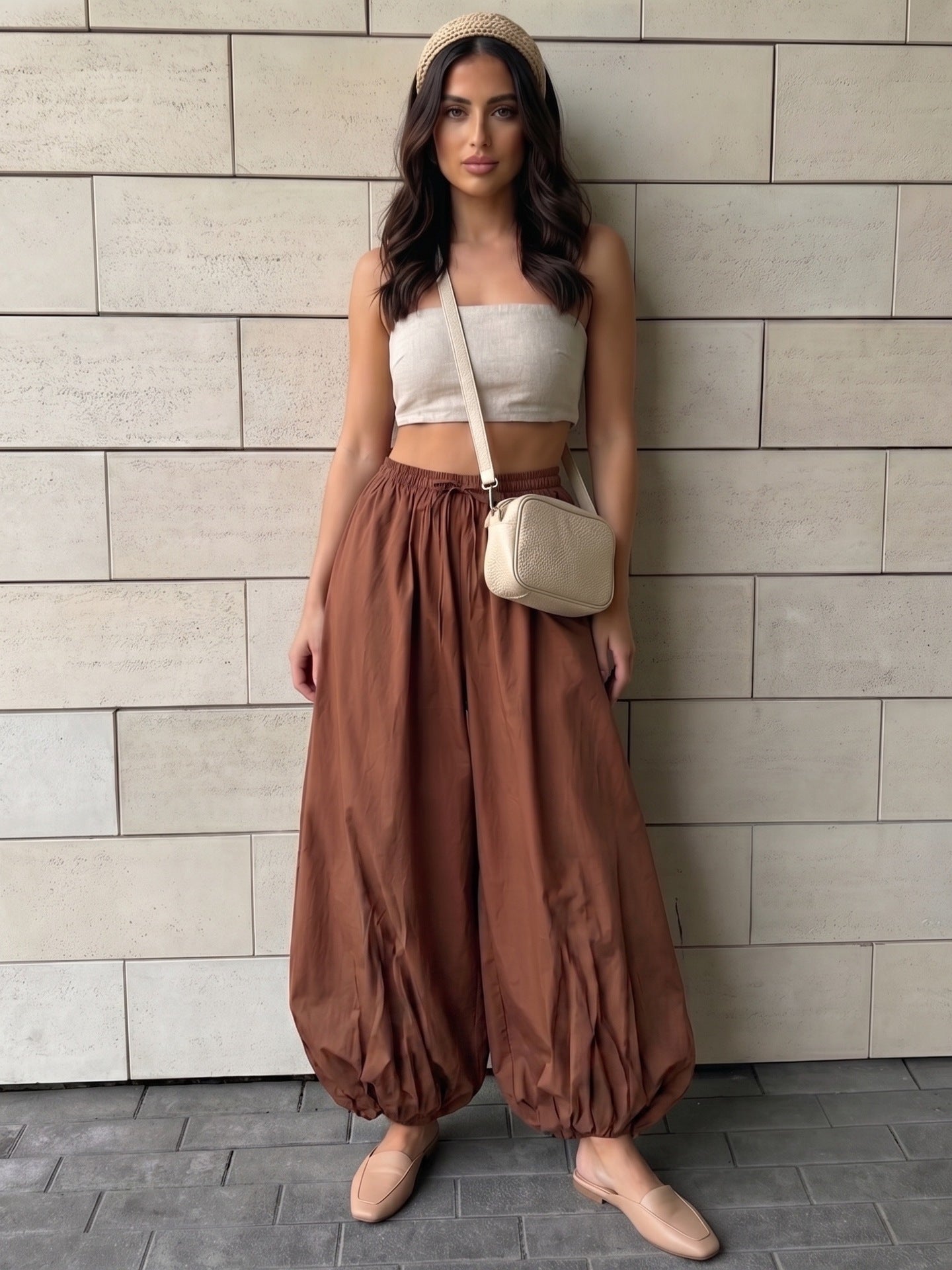 Loose-fitting Pure cotton Lantern Pants