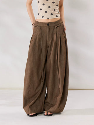 Effortless Draped Wide-Leg Trousers - PAINEVIDA