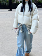 Fluffy White duck Down Puffer Jacket