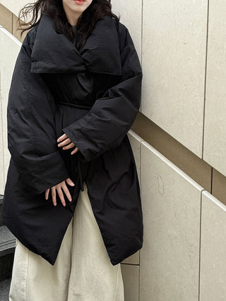 White Duck Down Stand Collar Warm Long Jacket by painevida