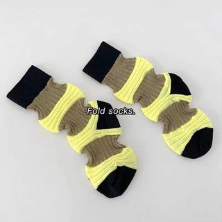 Fold Striped Lantern Cotton Socks