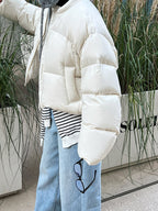 Fluffy White duck Down Puffer Jacket