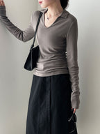 Simple Fit V-neck Basic Shirt