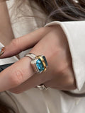 Minimalist Green Moonstone Rings Accessories 2 Sets