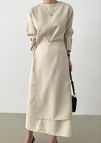 Unique Lace-up 2-pieces Long Dress