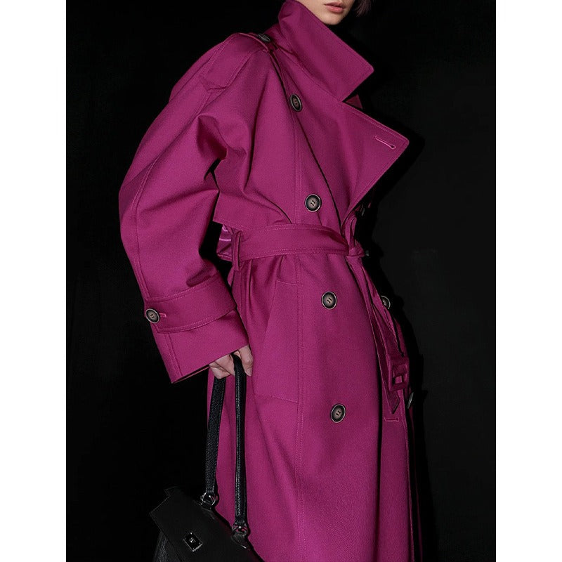 Old British Double-breasted Mid-length Trench Coat