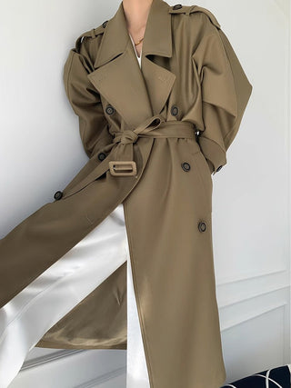 Old British Double-breasted Mid-length Trench Coat by painevida