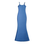5 Color Simple Niche Fishtail Slip Dress